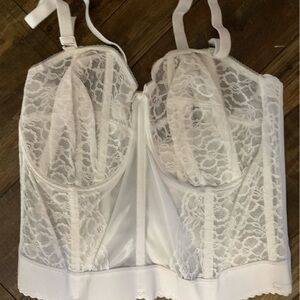 2-2026A Goddess White Lace Corset 42DD white
